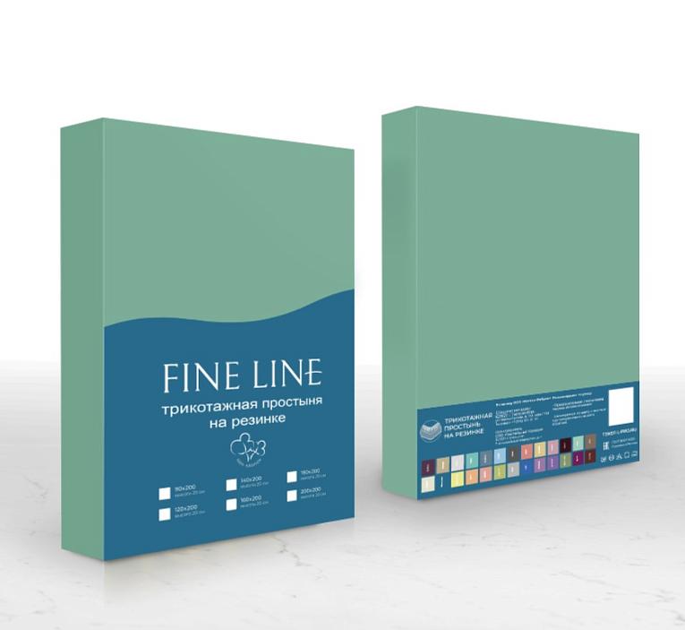 Простыня трикотажная на резинке Fine Line ментол - 3