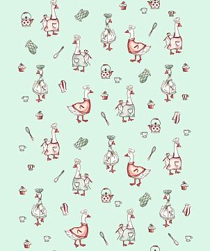 Полотно вафельное 50 см наб рис.29477-2 Гуси