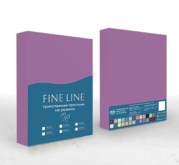 Простыня трикотажная на резинке Fine Line сиреневый