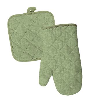 Набор из рогожки прихватка, рукавица Все ДOMA/Vse DOMA рис.60008-5 Олива