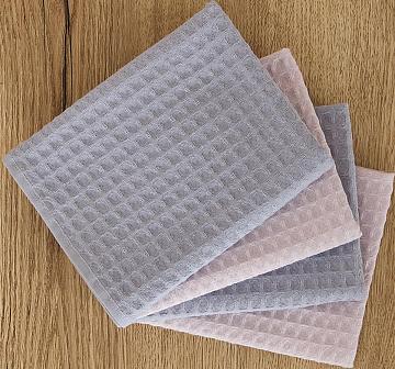 Комплект вафельных полотенец FLOOX бордюр Адель , серо-голубой/сирень