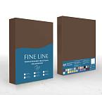 Простыня трикотажная на резинке Fine Line мокко