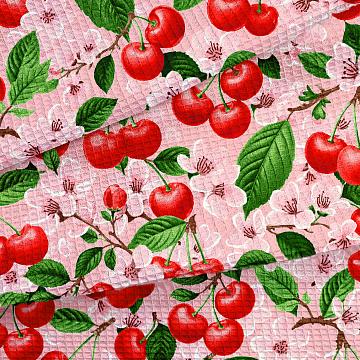 Полотно вафельное 50 см наб рис.29435-1 Сладкая вишня