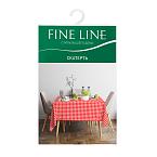Скатерть рогожка Fine Line рис.62065-2 Красно белая клетка