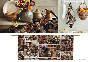 Полотно вафельное 150 см наб рис.30166-1 Аромат кофе