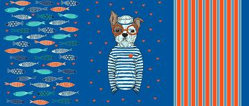 Полотно вафельное 150 см наб рис.62160-1 Морская тема