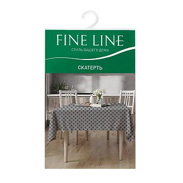Скатерть рогожка Fine Line рис.62077-4 Ромбы черно-белые
