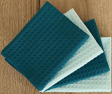 Комплект вафельных полотенец FLOOX бордюр Адель , ментол/адриатика