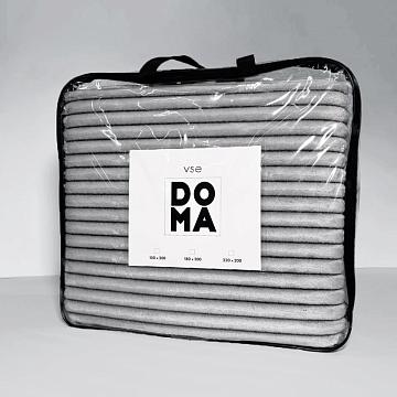 Плед велсофт Vse DOMA полоса 1 см., цвет шиншилла, чемодан