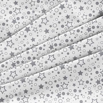 Перкаль 150 см наб рис.64016-1 Серое ассорти на белом