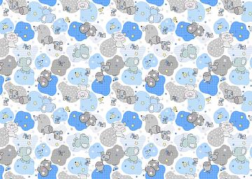 Фланель 90 см наб б/з рис.21221-1 Звездные слоники