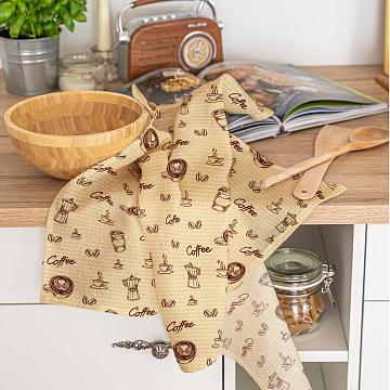 Полотно вафельное 50 см наб рис.29499-1 Кофе-брейк