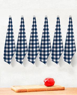 Комплект вафельных полотенец Fine Line рис.62065 Синяя клетка