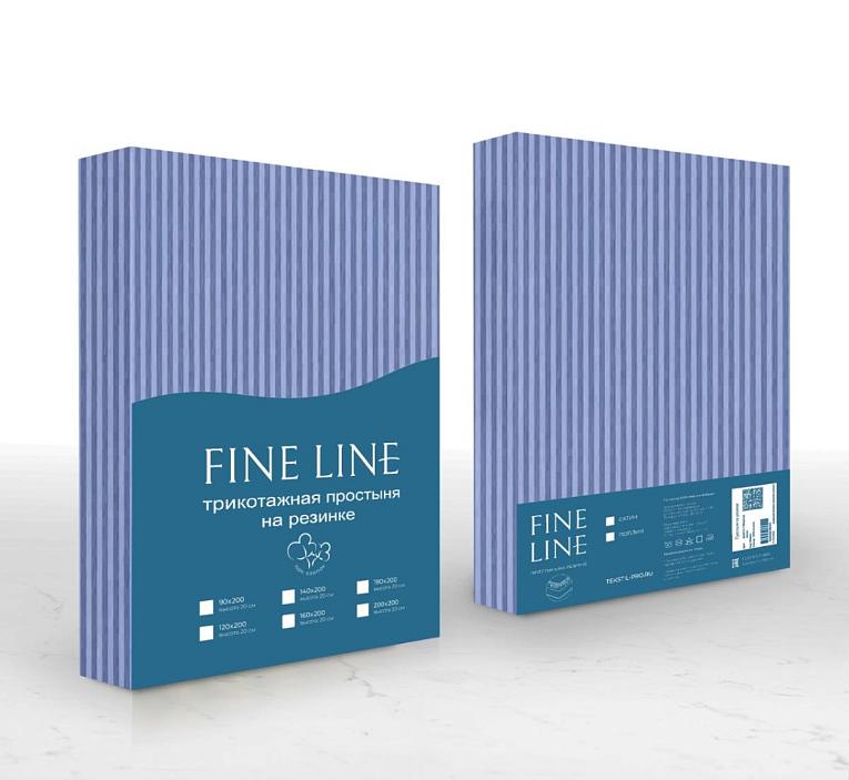 Простыня трикотажная на резинке Fine Line Полоска серый - 3