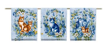 Рогожка 150 см наб рис.29352-1 Декоративные котики