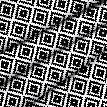 Скатерть рогожка Fine Line рис.62077-4 Ромбы черно-белые