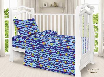 КПБ Элфи бязь детский 100 г/мкв Рыбки ДиС 1270-1