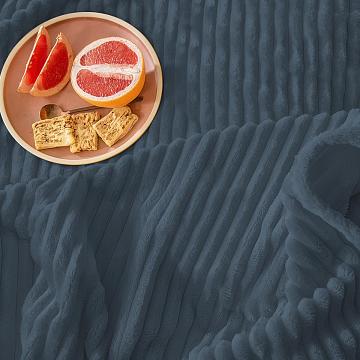 Плед велсофт Vse DOMA полоса 1 см., цвет синий, ролик