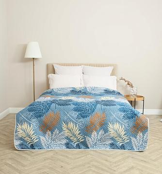 Покрывало двустороннее п/э Комфорт Синий узор