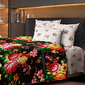 Бязь Премиум 220 см наб рис.72204-1 Жостовская роспись