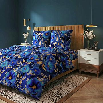 Бязь Премиум 220 см наб рис.72241-1 Сапфировый букет