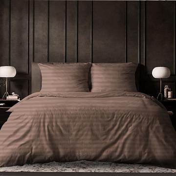 Страйп-сатин 220 см г/к рис.86124-11 Мокко АК