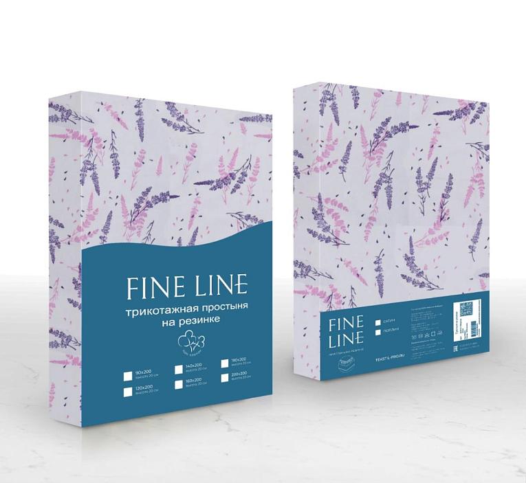 Простыня трикотажная на резинке Fine Line Лаванда белый - 3