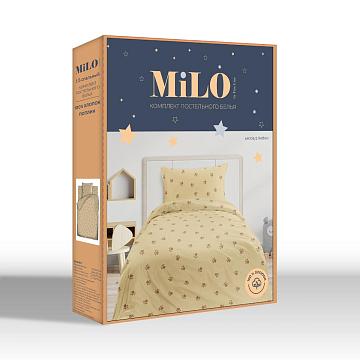 КПБ поплин Milo by Fine Line рис.64008-2 Лапки на бежевом