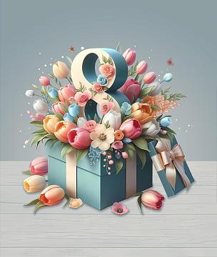 Полотно вафельное 50 см наб арт 60 29369-1 8 марта