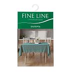 Скатерть рогожка Fine Line рис.62077-1 Геометрия зеленый