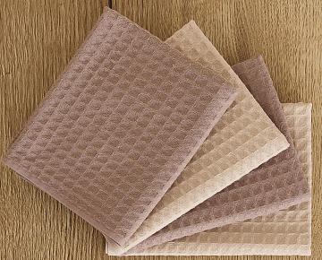 Комплект вафельных полотенец FLOOX бордюр Адель , бежевый/шоколад