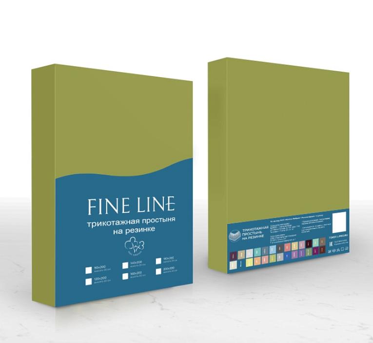 Простыня трикотажная на резинке Fine Line салатовый - 3