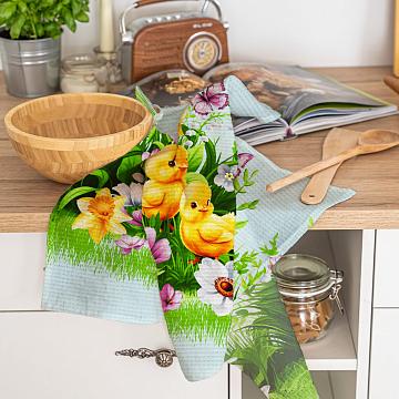 Полотно вафельное 150 см наб рис.29472-1 Весенний праздник