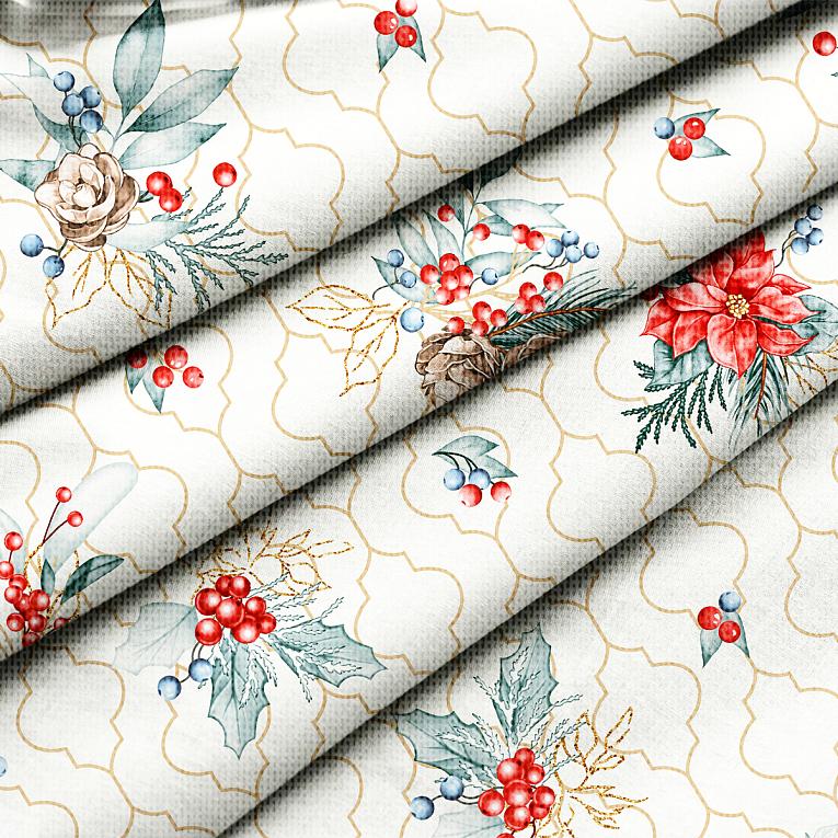 Скатерть рогожка Fine Line рис.62036-1 Рождество - 2
