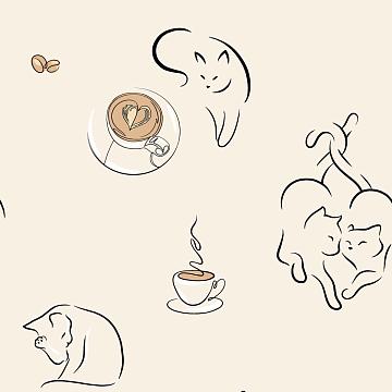 Перкаль 220 см наб рис.50296-1 Котолатте (комп 996283, 997261)