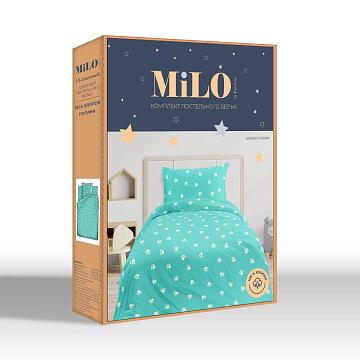 КПБ поплин Milo by Fine Line рис.64008-1 Лапки на бирюзовом