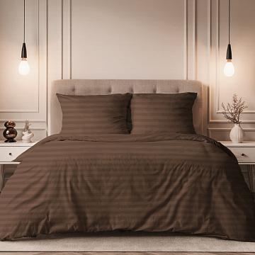 Страйп-сатин 220 см г/к рис.86228-11 Шоколад АК