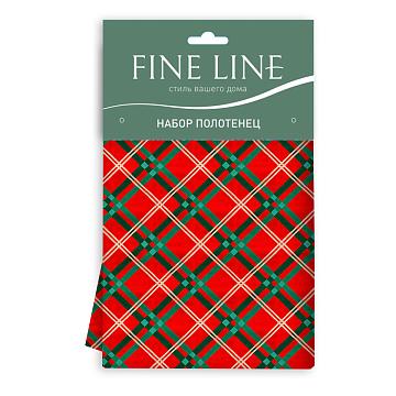 Комплект вафельных полотенец Fine Line рис.62037-1 Шотландка