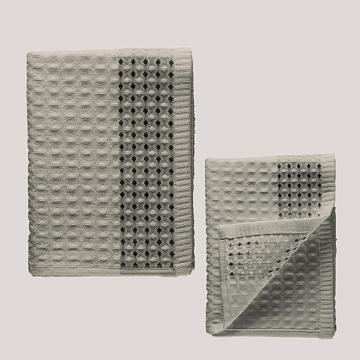 Полотенце вафельное Fine Line, коллекция Amelia, серебристый