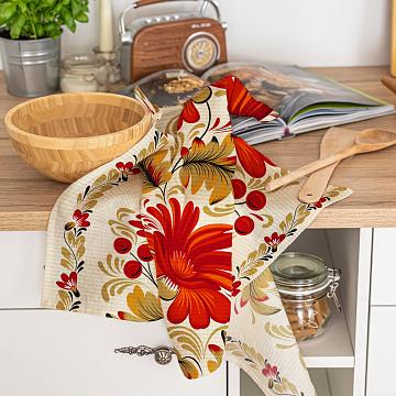 Полотно вафельное 50 см наб рис.29431-1 Аленький цветочек