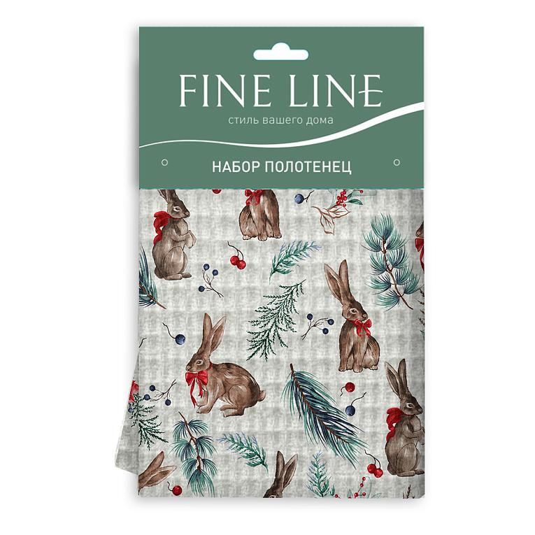 Комплект вафельных полотенец Fine Line рис.62034-1 Рождество - 2