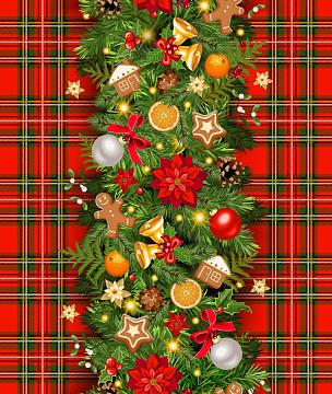 Дорожка 50 см наб рис.30182-1 Еловая гирлянда