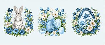 Полотно вафельное 150 см наб рис.29355-1 Пасхальные истории