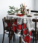 Скатерть рогожка WENGE рис.60103-1 глиттер Christmas Star