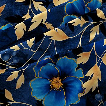 Бязь Премиум 220 см наб рис.72241-1 Сапфировый букет