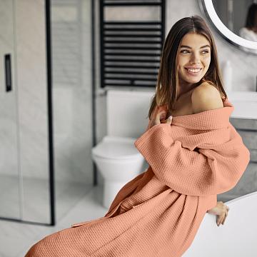 Полотно вафельное 150 см г/к рис.86106-2 светло-оранжевый АК