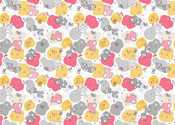 Фланель 90 см наб б/з рис.21221-3 Звездные слоники