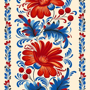 Полотно вафельное 50 см наб рис.29431-2 Аленький цветочек